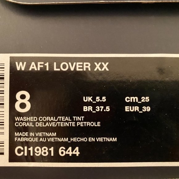 Nike Air Force 1 Lover XX Coral Teal Slip-on Mules - Picture 6 of 6